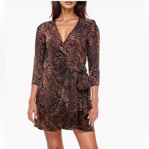 Socialite Brown and Black Sheath Dress with Crew Neck